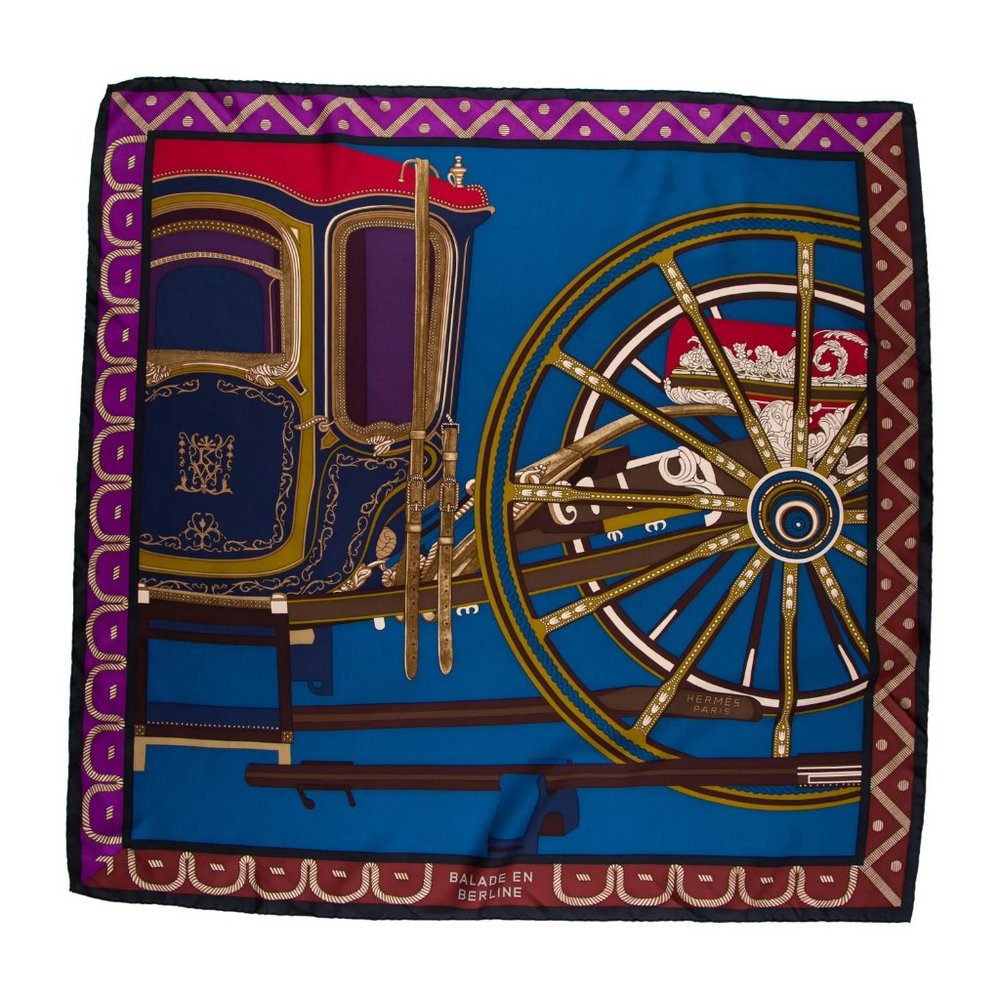Hermès Balade En Berline Silk Scarf